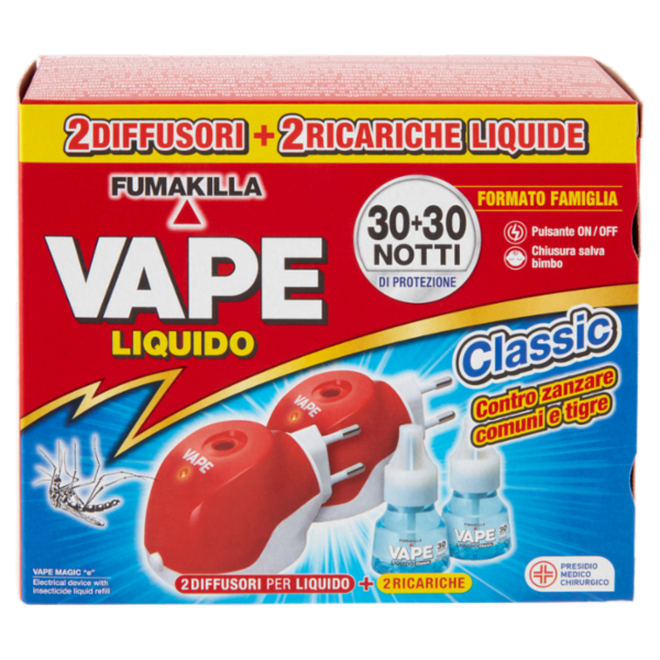 VAPE 2 Elettroemanatori Liquido Classic + 2 Ricariche da 18 ml