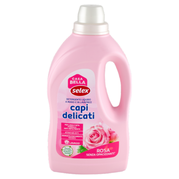 Selex Casa Bella Detersivo a Mano e in Lavatrice Liquido Capi Delicati Rosa 30 Lavaggi 1,5 L