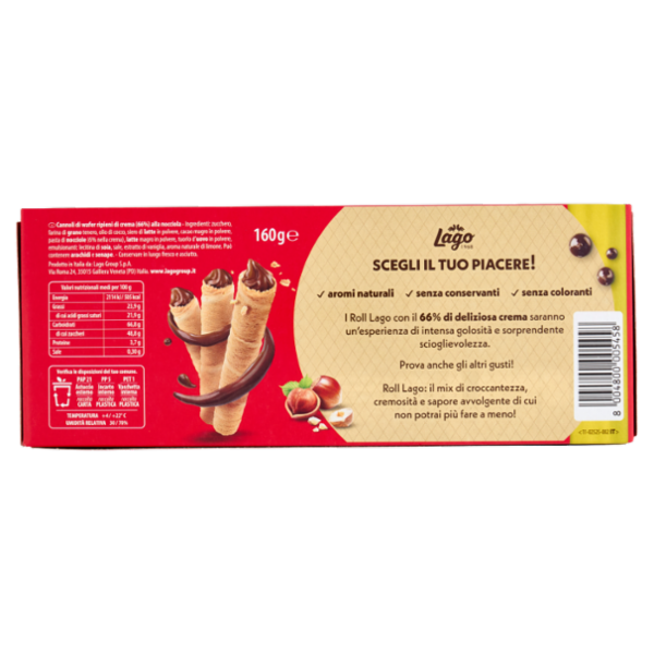 Lago Maxi Roll Nocciola 160 g