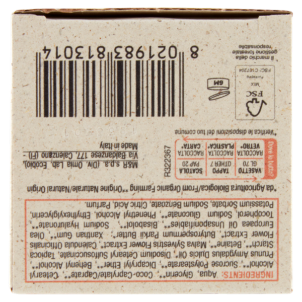 Omia Laboratori Ecobio Crema Viso Pelli Sensibili mandorla di Sicilia 50 ml