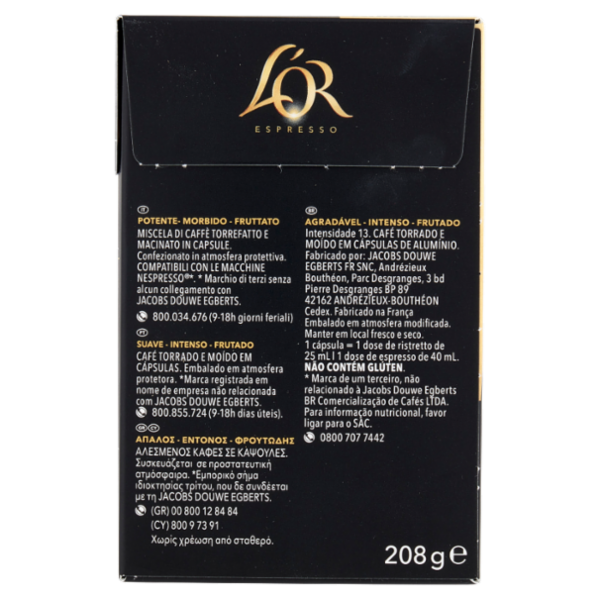 L'Or Espresso Barista 13- 40 Capsule Caffè Compatibili con Macchine Nespresso*® Original 208g
