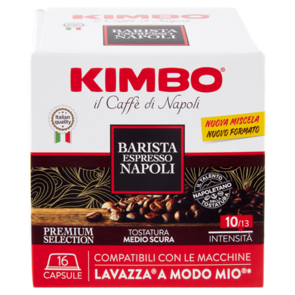 Kimbo Barista Espresso Napoli Capsule Compatibili con le Macchine Lavazza A Modo Mio* 16 x 7,5 g