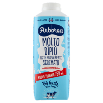 Arborea Molto DìPiù Latte Parzialmente Scremato Pastorizzato a Temperatura Elevata 750 Ml