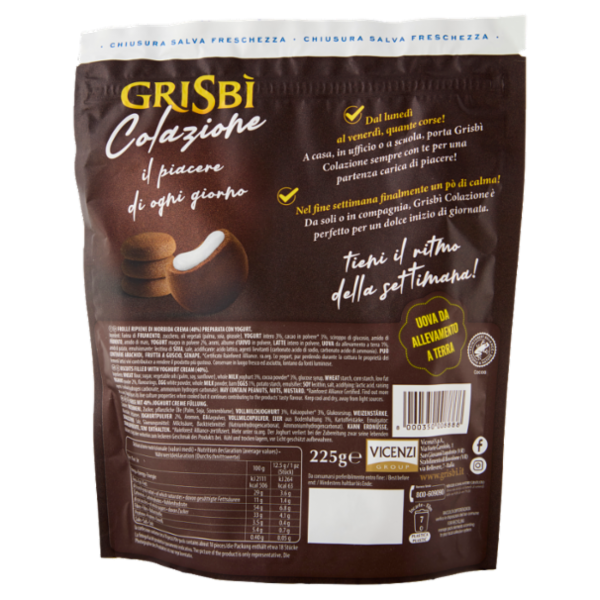 Grisbì Colazione con Crema Preparata con Yogurt 225 g