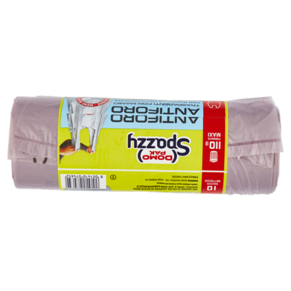 Domopak Spazzy Antiforo Trasparenti con Manici 110lt Formato Maxi 70x120cm 10 pz