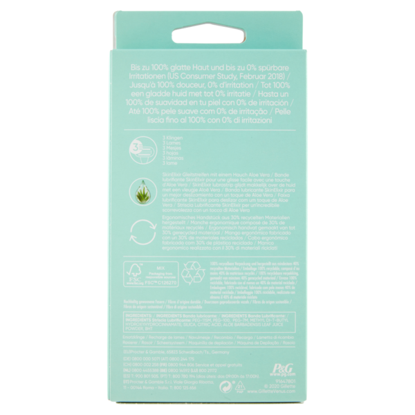 Gillette Venus Smooth Sensitive Manico + Lame per Rasoio da Donna 2 Ricariche