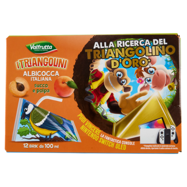 Valfrutta i Triangolini Albicocca Italiana succo e polpa Brik 12 x 100 ml