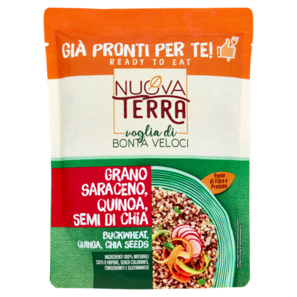 Nuova Terra Già Pronti per Te! Grano Saraceno, Quinoa, Semi di Chia 250 g