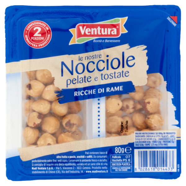 Ventura le nostre Nocciole pelate e tostate 80 g