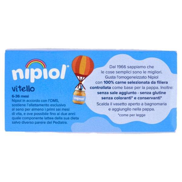 nipiol vitello omogeneizzato con carne e cereale 2 x 120 g