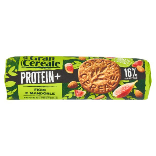 Gran Cereale Protein + Biscotti con 16% di Proteine, Mandorle e Fichi 250g