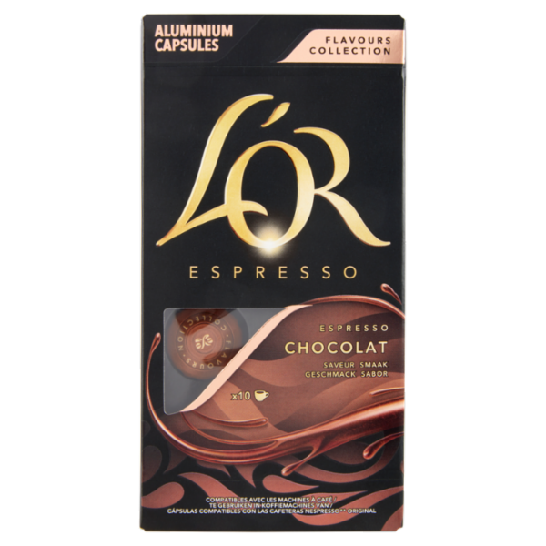 L'Or Espresso Flavours Collection Chocolat- 10 Caps Caffè Comp. Macchine Nespresso*® Original 52g