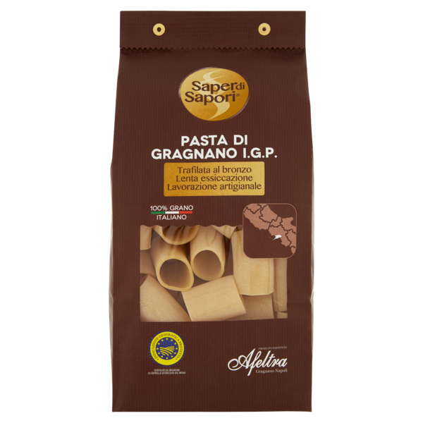 Selex Saper di Sapori Pasta di Semola di Gragnano I.G.P. Paccheri Lisci 500 g