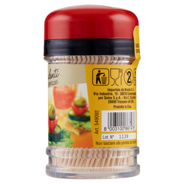 Selex Stuzzicadenti Doppia Punta in Betulla 250 pezzi