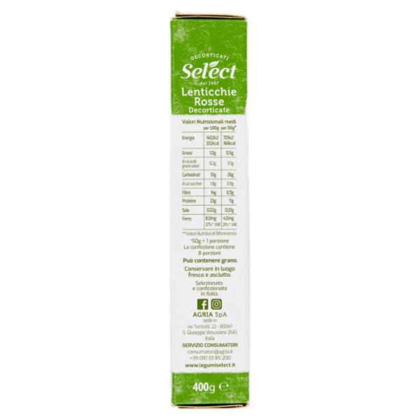 Select Selezioni dall'Italia Lenticchie Rosse Decorticate 400 g