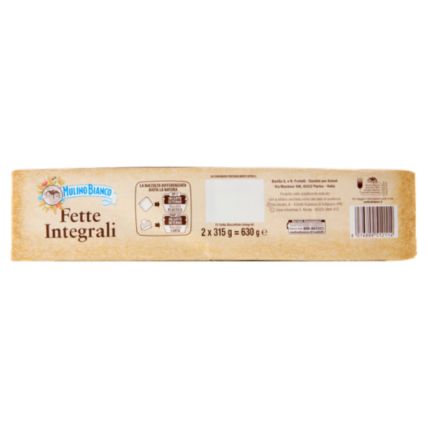 Mulino Bianco Fette Biscottate Integrali Ricche di Fibre 630g