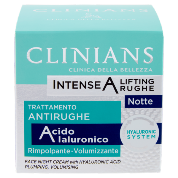 Clinians Intense A Lifting Rughe Notte Trattamento Antirughe Acido Ialuronico 50 mL