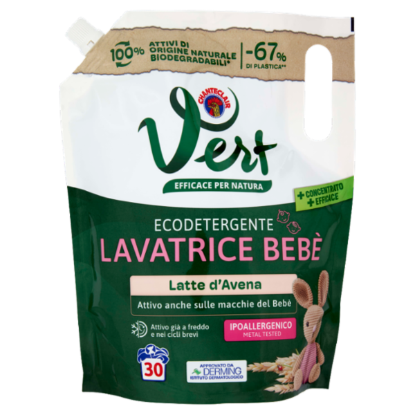 Vert di Chanteclair Ecodetergente Lavatrice Bebè Latte d'Avena 1200 ml