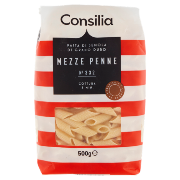 Consilia Pasta di Semola Trafilata al Bronzo Mezze Penne 500 g