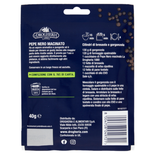 La Drogheria 1880 Pepe Nero Macinato 40 g