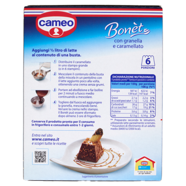 cameo Preparato per Bonèt con granella e caramellato 170 g