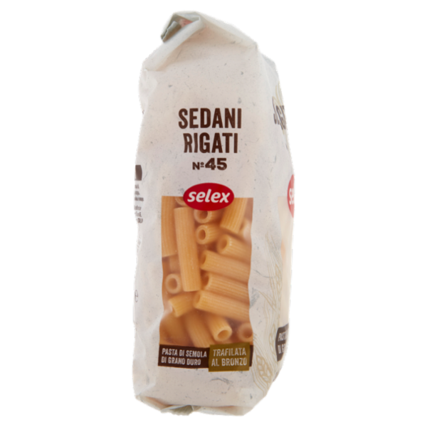 Selex Pasta di Semola Trafilata al Bronzo Sedani Rigati 500 g