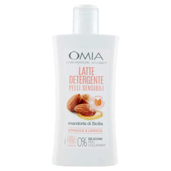 Omia Laboratori Ecobio Latte Detergente Pelli Sensibili mandorla di Sicilia 200 ml
