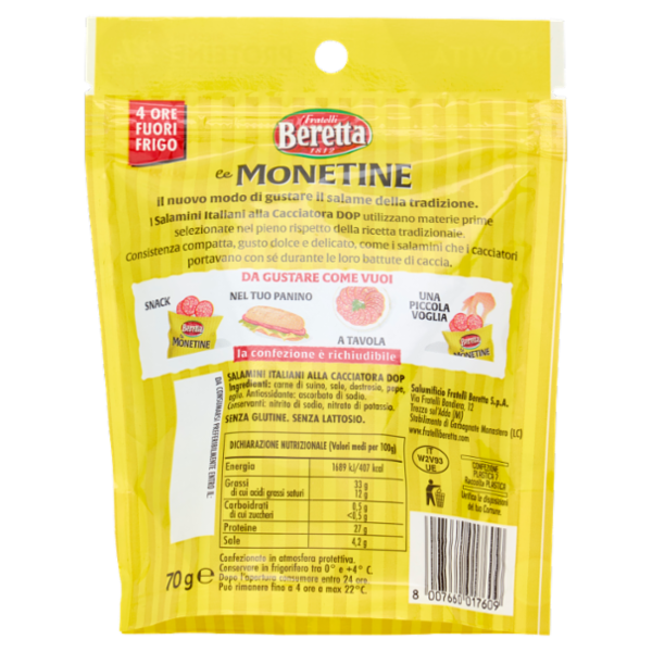 Fratelli Beretta le Monetine Cacciatore Italiano DOP 70 g