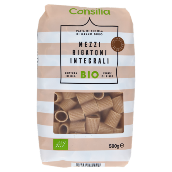 Consilia Pasta di Semola Integrale Mezzi Rigatoni Biologici 500 g
