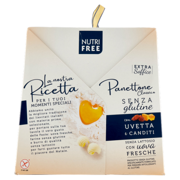 Nutrifree Panettone Classico Senza glutine con Uvetta e Canditi Senza Lattosio 600 g