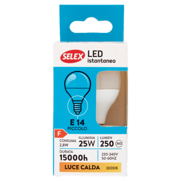 Selex Lampadina Led Sfera E14 3W Luce Calda