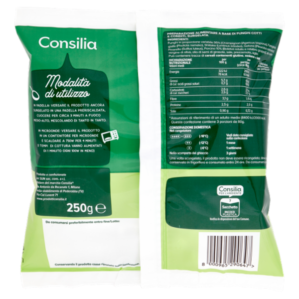 Consilia Misto Funghi con Porcini Trifolati Surgelato 250 g