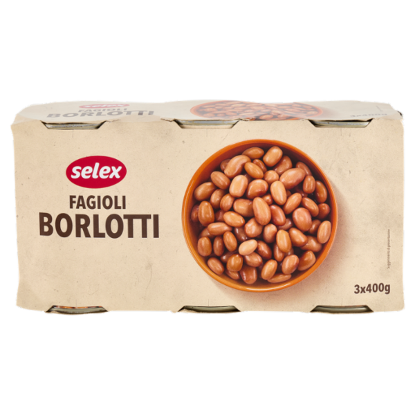 Selex Fagioli Borlotti Lessati 3x400 g