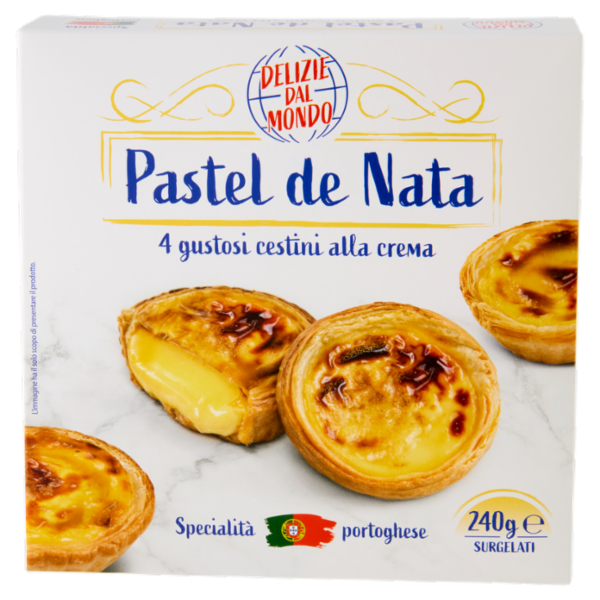 Delizie dal Mondo Pastel de Nata 4 gustosi cestini alla crema Surgelati 240 g