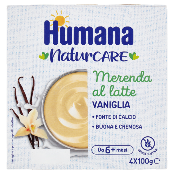 Humana NaturCare Merenda al latte Vaniglia 4 x 100 g