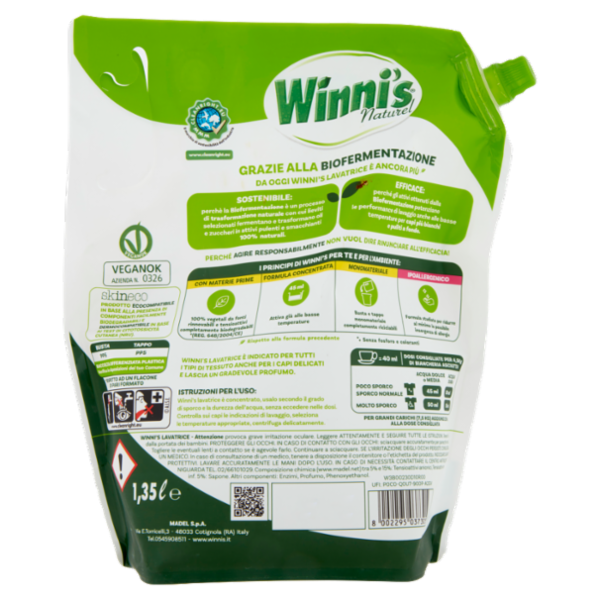 Winni's Naturel Lavatrice Aleppo e Verbena pouch 30 Lavaggi 1,35 l