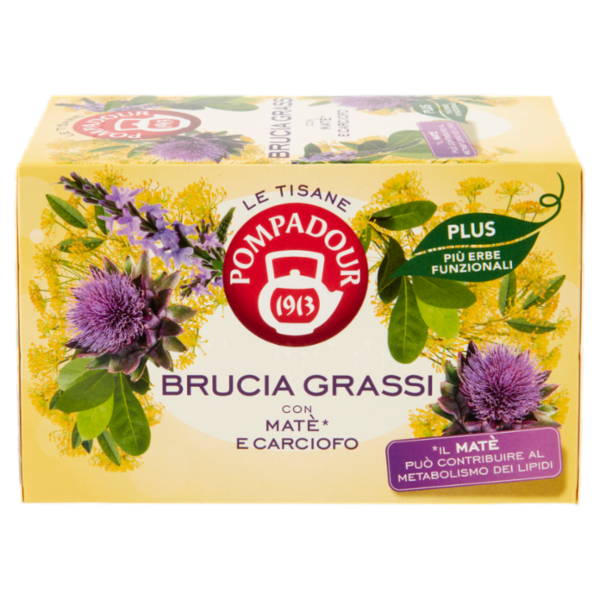 Pompadour Le Tisane Plus Brucia Grassi con Matè* e Carciofo 18 x 2,2 g