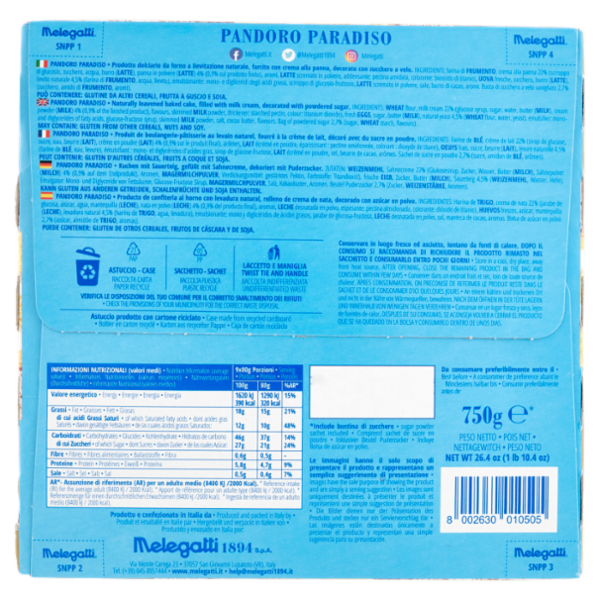 Melegatti 1894 Pandoro Paradiso 750 g