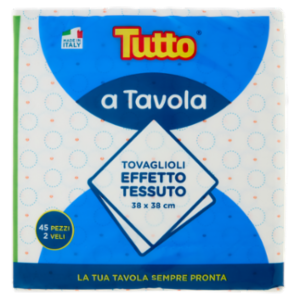 Tutto a Tavola Tovaglioli Effetto Tessuto 38 x 38 Cm 2 Veli 45 Pz