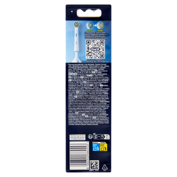 Oral-B Testine di Ricambio Pro Cross Action Bianche Spazzolino Elettrico Denti Ricaricabile 4 pz