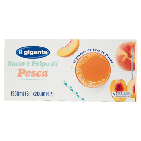 IL GIGANTE Succo e Polpa di Pesca 6 x 200 ml