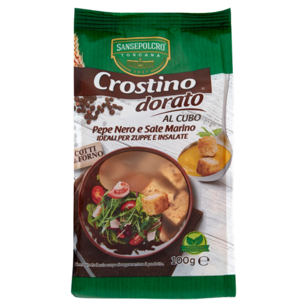 Sansepolcro Toscana Crostino dorato al Cubo Pepe Nero e Sale Marino 100 g