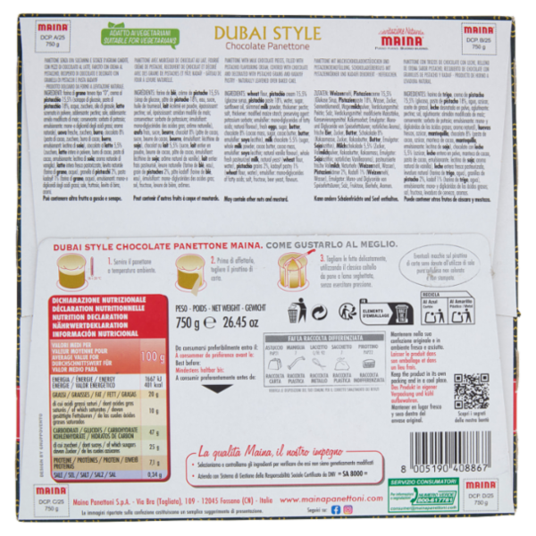 Maina il Golosone Dubai Style Chocolate Panettone 750 g