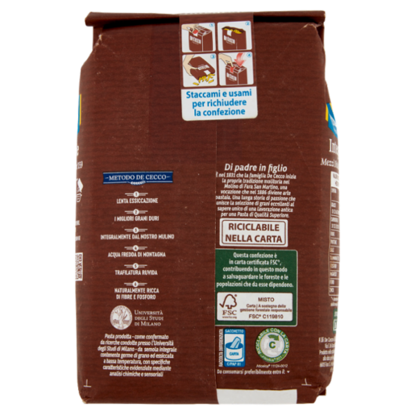 De Cecco Integrale Mezzi Ditali Rigati n° 159 500 g