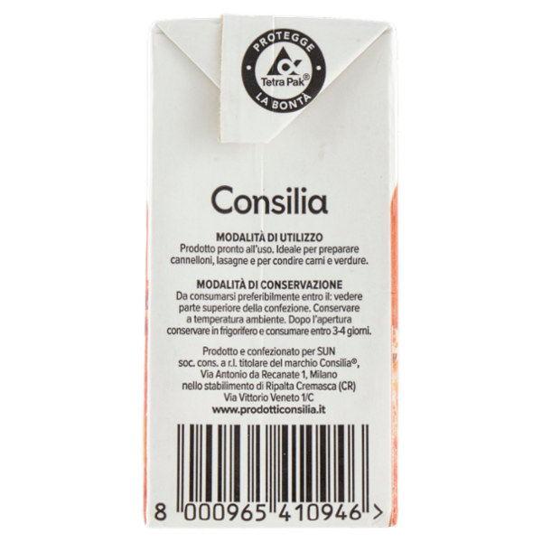Consilia Besciamella Pronta per Cucinare a Lunga Conservazione 200 ml