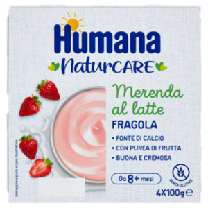 Humana NaturCare Merenda Al Latte Fragola 4 x 100 g