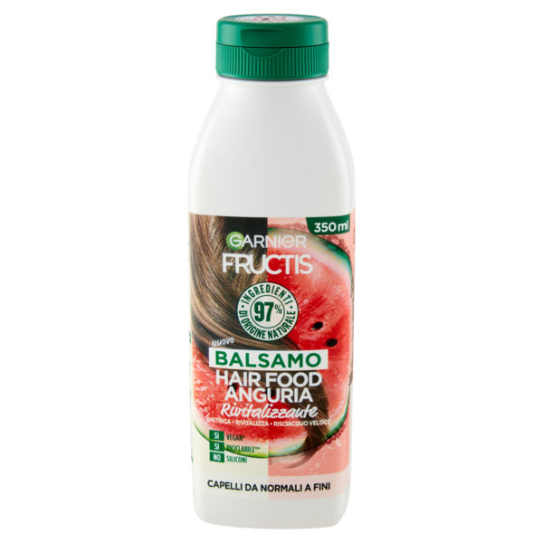 Garnier Balsamo Fructis Hair Food, Ideale per Capelli Fini, Arricchito con Anguria, 350 ml