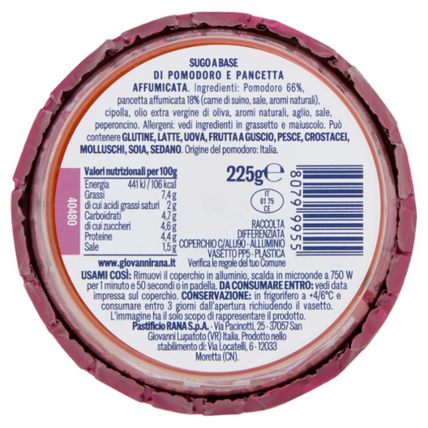 Giovanni Rana Sugo all'Amatriciana Sugo Fresco 225 g