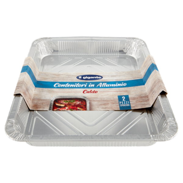 IL GIGANTE Contenitori in Alluminio Caldo 12 Porzioni 2 pz