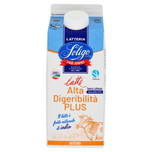 Latteria Soligo latte Alta Digeribilità Plus Senza Lattosio Intero 750 ml